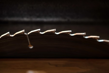 Close-up for circular saw in carpenters shopの写真素材