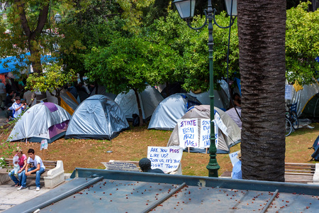 ATHENS, GREECE - JUNE, 2011: People on strikeのeditorial素材