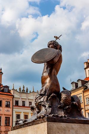WARSAW, POLAND - JUNE, 2012: Mermaid statueのeditorial素材