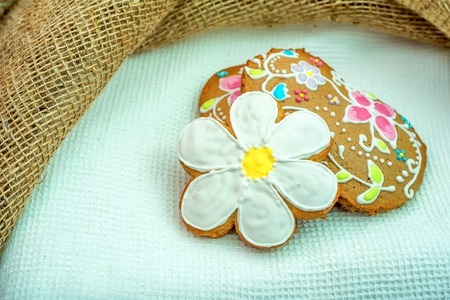 Set of romantic decorated gingerbreadの写真素材