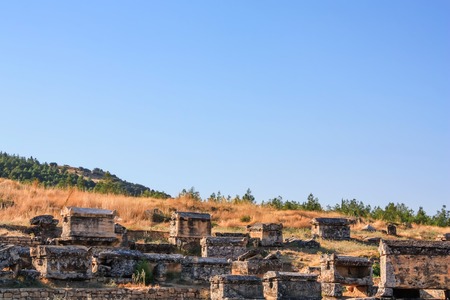 Nekropolis of Hierapolis ancient city viewの写真素材