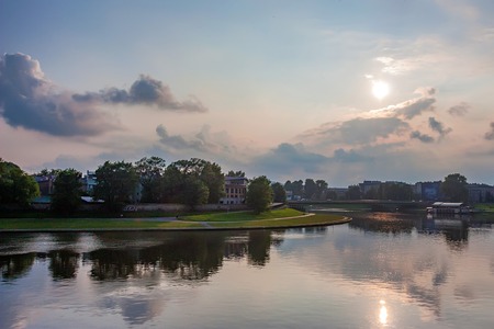 KRAKOW, POLAND - JUNE, 2012: City center with view of Vistula riverのeditorial素材