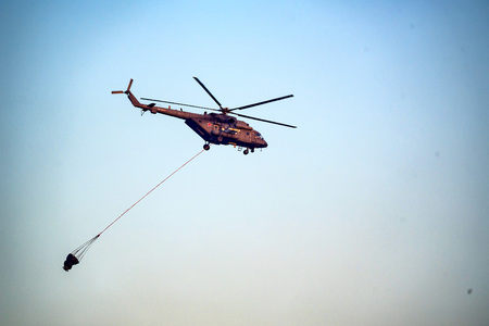 MOSCOW, RUSSIA - AUGUST, 2017: Emergency heli