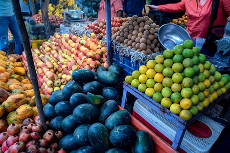 Fruits and vegetables at marketplaceの写真素材