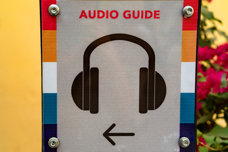Close up audio guide signの写真素材