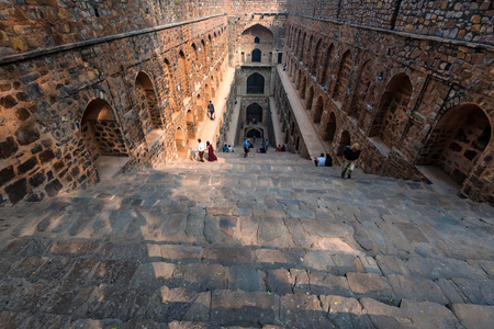 NEW DELHI, INDIA - CIRCA NOVEMBER 2017: Stairs of Ugrasen ki Baoliのeditorial素材