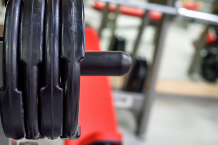 Fitness dumbbell and barbell weight platesの写真素材