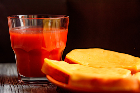 Rarebit or toasted bread with melted cheeseの写真素材