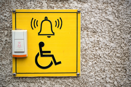 Doorbell for disabled entranceの写真素材