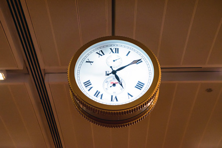 Vintage clock in airport