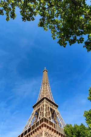 Gorgeous view of Eiffel Tower with dramatic sky
