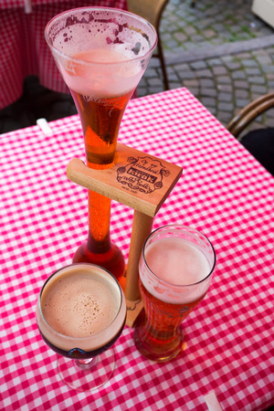 BELGIUM, BRUSSELS - CIRCA JUNE 2014: different sorts of Flemish beerのeditorial素材