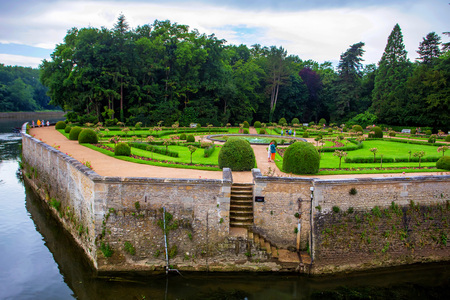 CHENONCEAU, FRANCE - CIRCA JUNE 2014: Garden of Catherine de Mediciのeditorial素材