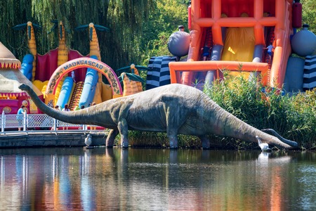 ROSTOV-ON-DON, RUSSIA - CIRCA AUGUST 2017: Statue of dinosaur in Rostov zooのeditorial素材