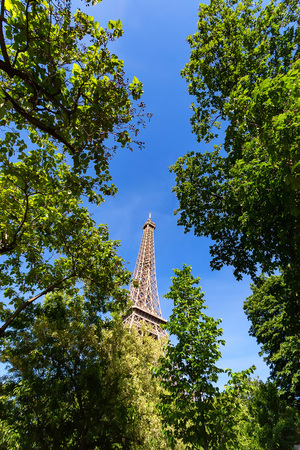 Gorgeous view of Eiffel Tower with dramatic sky