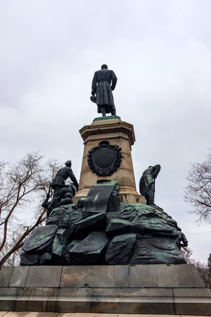 SEVASTOPOL, RUSSIA - MARCH 19, 2011: Monument to general Totlebenのeditorial素材