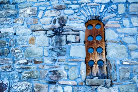 Wooden window of Central church in Arkhyzの写真素材