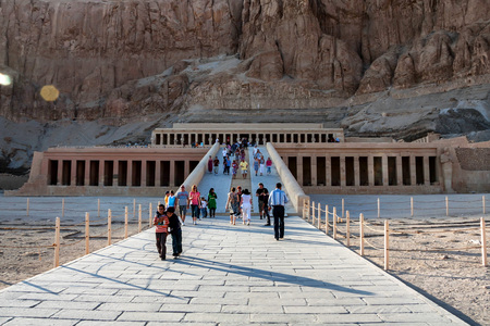 LUXOR, EGYPT - FEBRUARY 17, 2010: Mortuary Temple of Hatshepsut in Egyptのeditorial素材