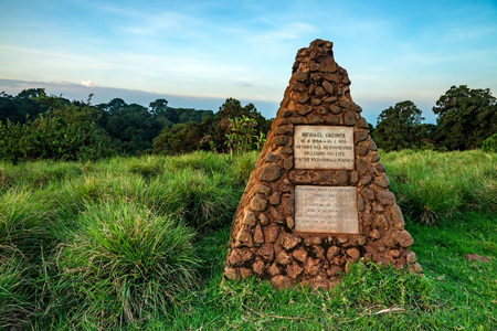 Michael and Bernhard Grzimek grave in Tanzaniaの写真素材