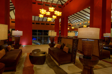 PUNTA CANA, DOMINICAN REPUBLIC - OCTOBER 29, 2015: Interior of Barcelo Bavaroのeditorial素材