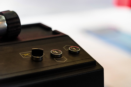 Car lift control unit closeの写真素材