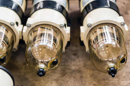 Close up of fuel filters for diesel enginesの写真素材