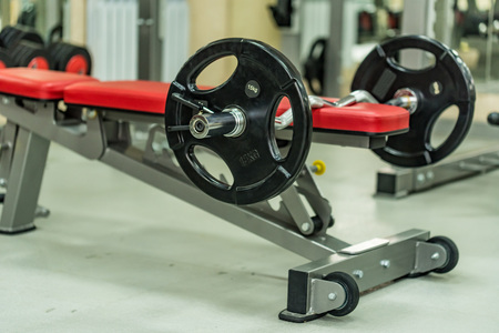 Fitness dumbbell and barbell weight platesの写真素材