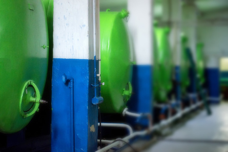 Wine tanks at modern wineryの写真素材