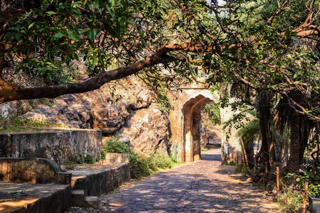 Archway and road in Ranthambore, India.