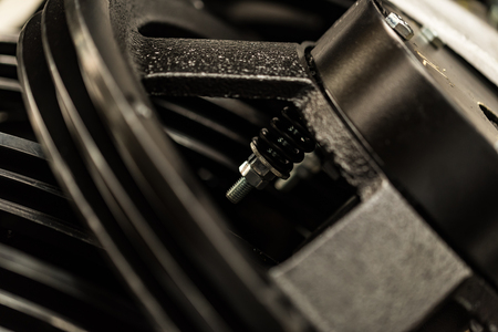 Industrial machine at factory closeの写真素材