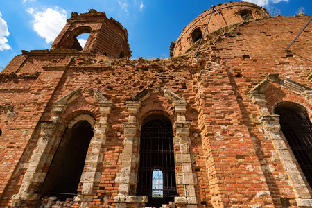 Detail of beautiful ruined Orhtodox cathedralの写真素材