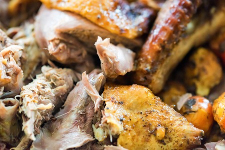 Close up delicious freshly cooked roast duck meat. Selective focusの写真素材