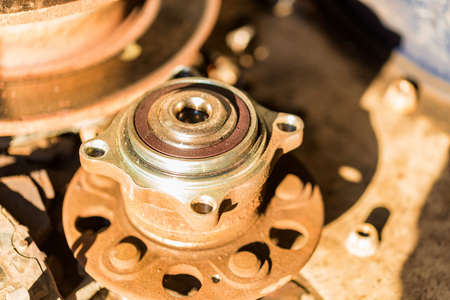 Old corroded hub bearing unit of a carの写真素材