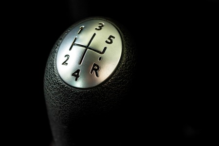 Manual gearbox handle in the modern car