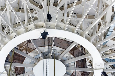 Ceiling above modern hockey rink or stadium