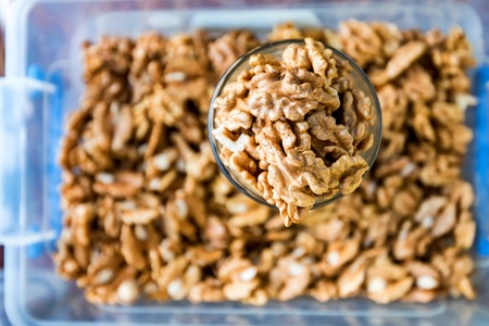 Raw peeled walnut kernels for sale in market