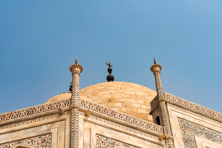 Close up beautiful building of Taj Mahal. Agra, Indiaの写真素材