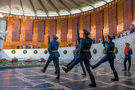 VOLGOGRAD, RUSSIA - 26 MAY 2019: Change of Guards of honour in Volgograd