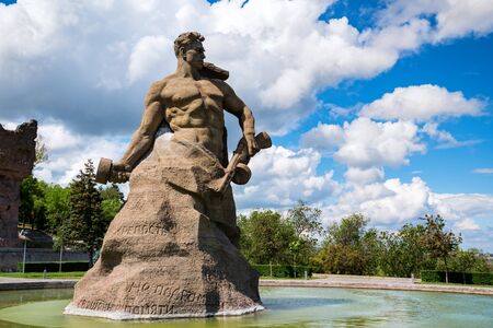 VOLGOGRAD, RUSSIA - 26 MAY 2019: Stand to Death monument on Mamayev Kurganのeditorial素材