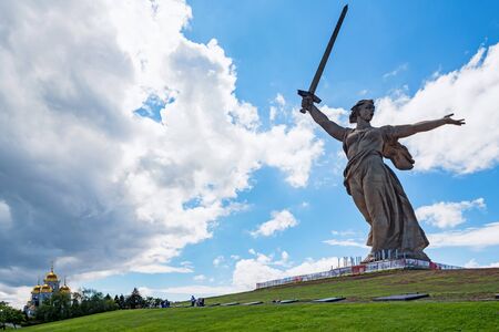 VOLGOGRAD, RUSSIA - 26 MAY 2019: Motherland Calls monument in Volgograd, Russia.のeditorial素材