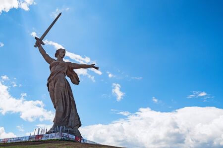 VOLGOGRAD, RUSSIA - 26 MAY 2019: Motherland Calls monument in Volgograd, Russia.