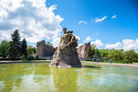 VOLGOGRAD, RUSSIA - 26 MAY 2019: Stand to Death monument on Mamayev Kurganのeditorial素材