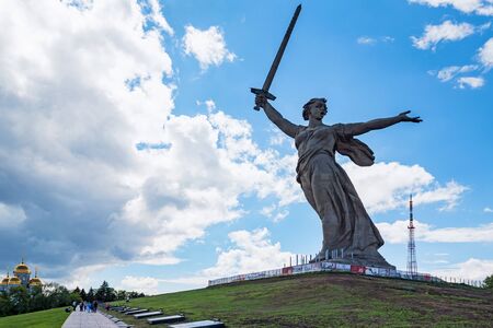 VOLGOGRAD, RUSSIA - 26 MAY 2019: Motherland Calls monument in Volgograd, Russia.のeditorial素材