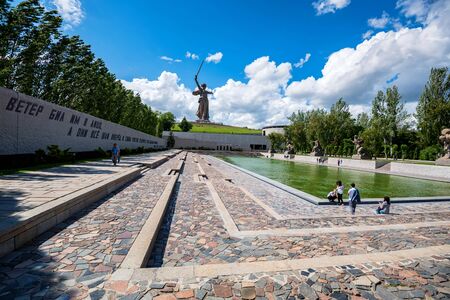 VOLGOGRAD, RUSSIA - 26 MAY 2019: Heroes Square on Mamayev Kurgan, Russiaのeditorial素材