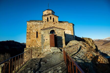 View of beautiful old sunlit Shaona Church in Russia