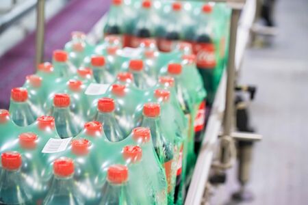 ROSTOV-ON-DON, RUSSIA -13 NOVEMBER 2018: Coca-Cola bottling line at factoryのeditorial素材