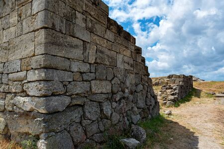 View of ruins of the ancient Greek city of Panticapaeum in Crimeaの写真素材