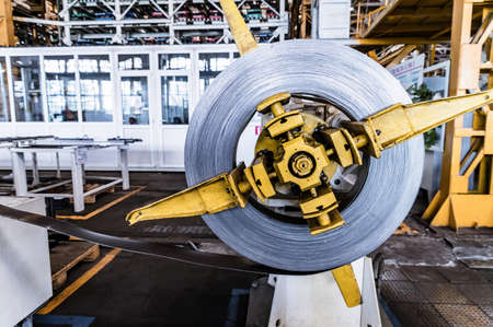 Close up of Industrial machine at factory closeの写真素材