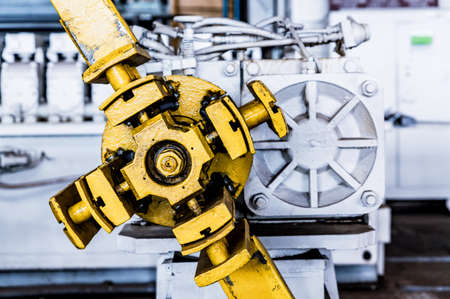 Close up of Industrial machine at factory closeの写真素材