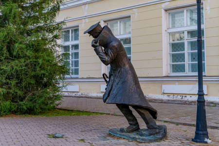TAGANROG, RUSSIA - CIRCA AUGUST 2020: The Monument to The Man in a Caseのeditorial素材